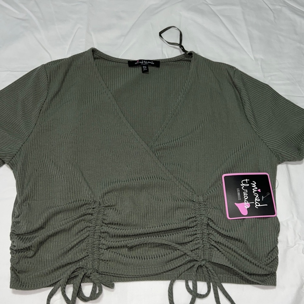 Green crop top